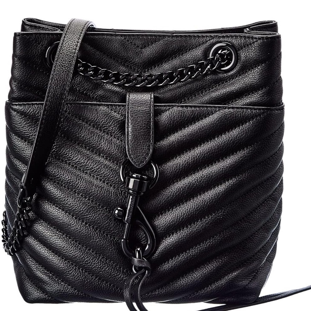 Rebecca Minkoff Black Quilted Leather Bucket Shoulder Bag
